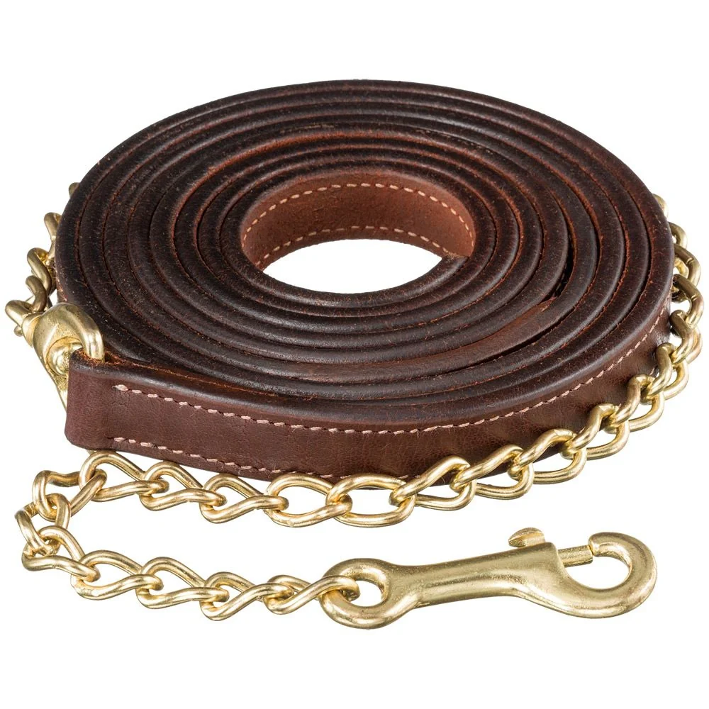 10' Leather Lead with 30" BP Chain