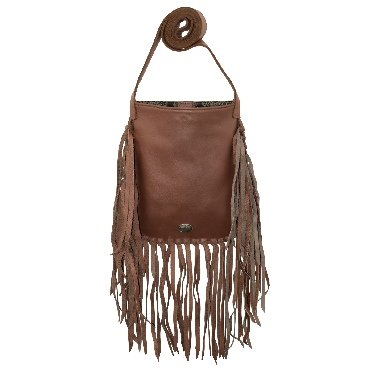 Ameican West Fringed Cowgirl Crossbody with Hand Tooled Rose - Image 2