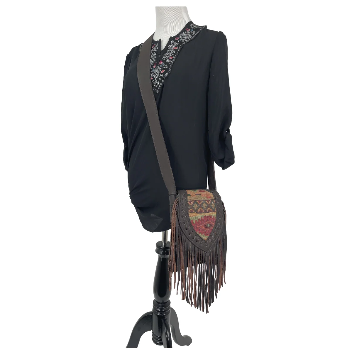 American West Fringed Cowgirl Flap Crossbody Bag - Image 3