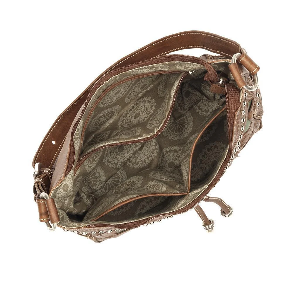 American West Lady Lace Zip-Top Everyday Hobo With 2 Side Pockets - Image 2