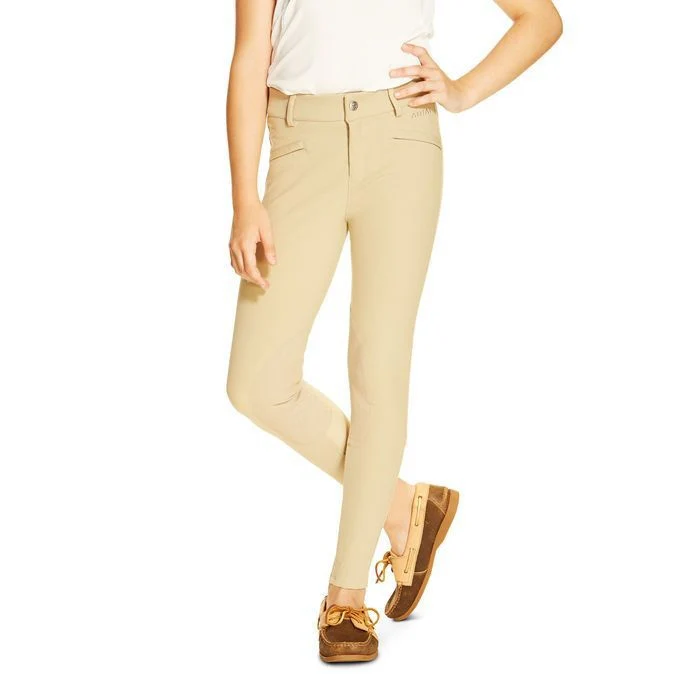 Ariat Girls Performer Front Zip KP Breech 14R Tan