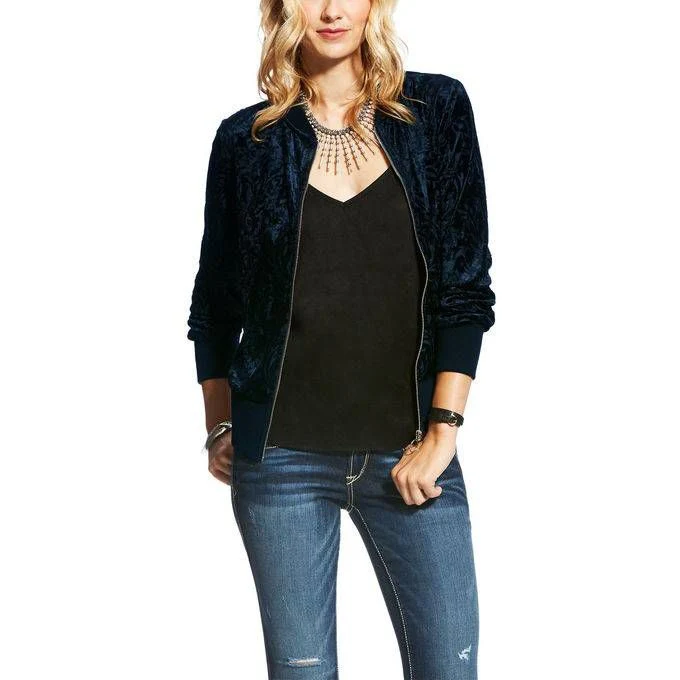 Ariat Ladies Burnout Bomber Midnight Blue X Small