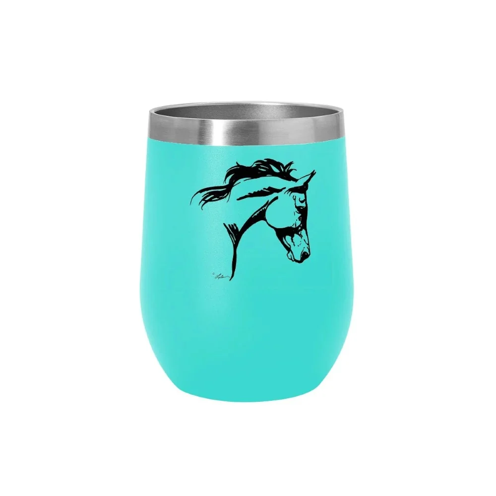 AWST Int'l Lila Horse Head Side Stainless Steel Wine Tumbler with Slide Top - Image 2