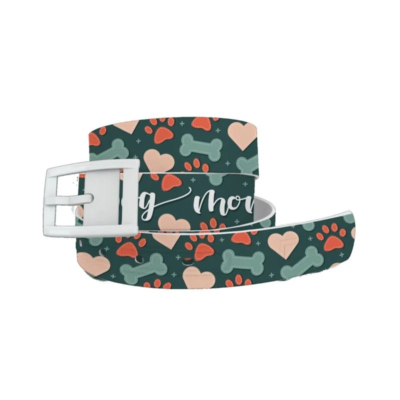 C4 Belt Dog Mom Belt with White Buckle Combo One S