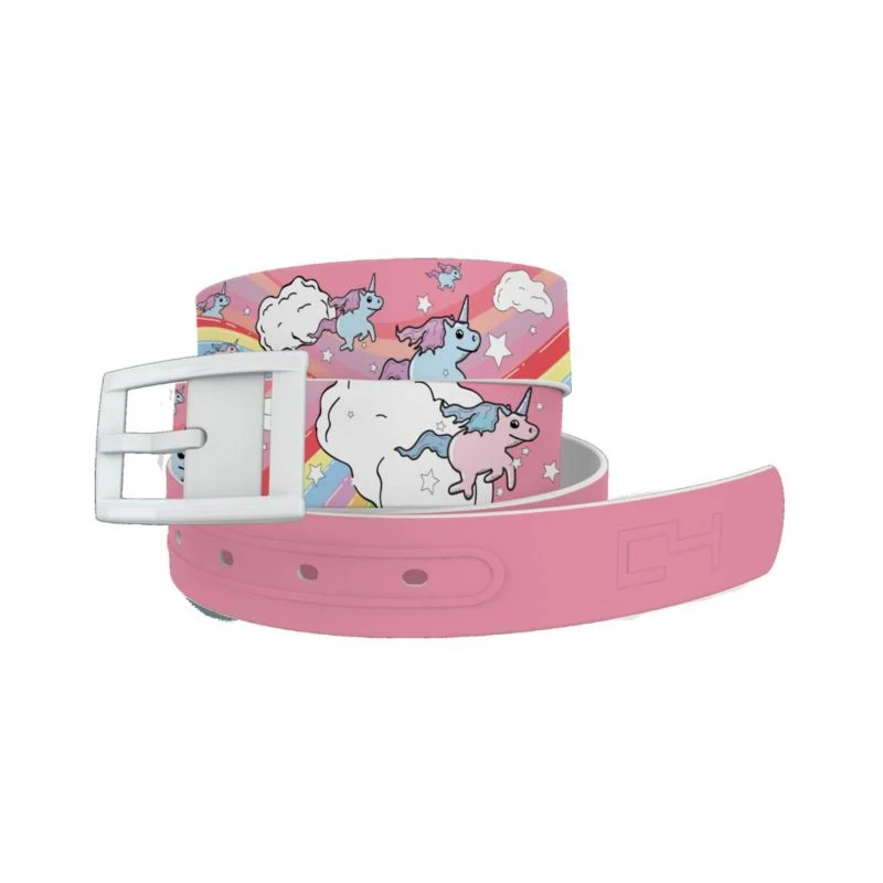 C4 Belt Rainbow Unicorn Belt with White Buckle Combo