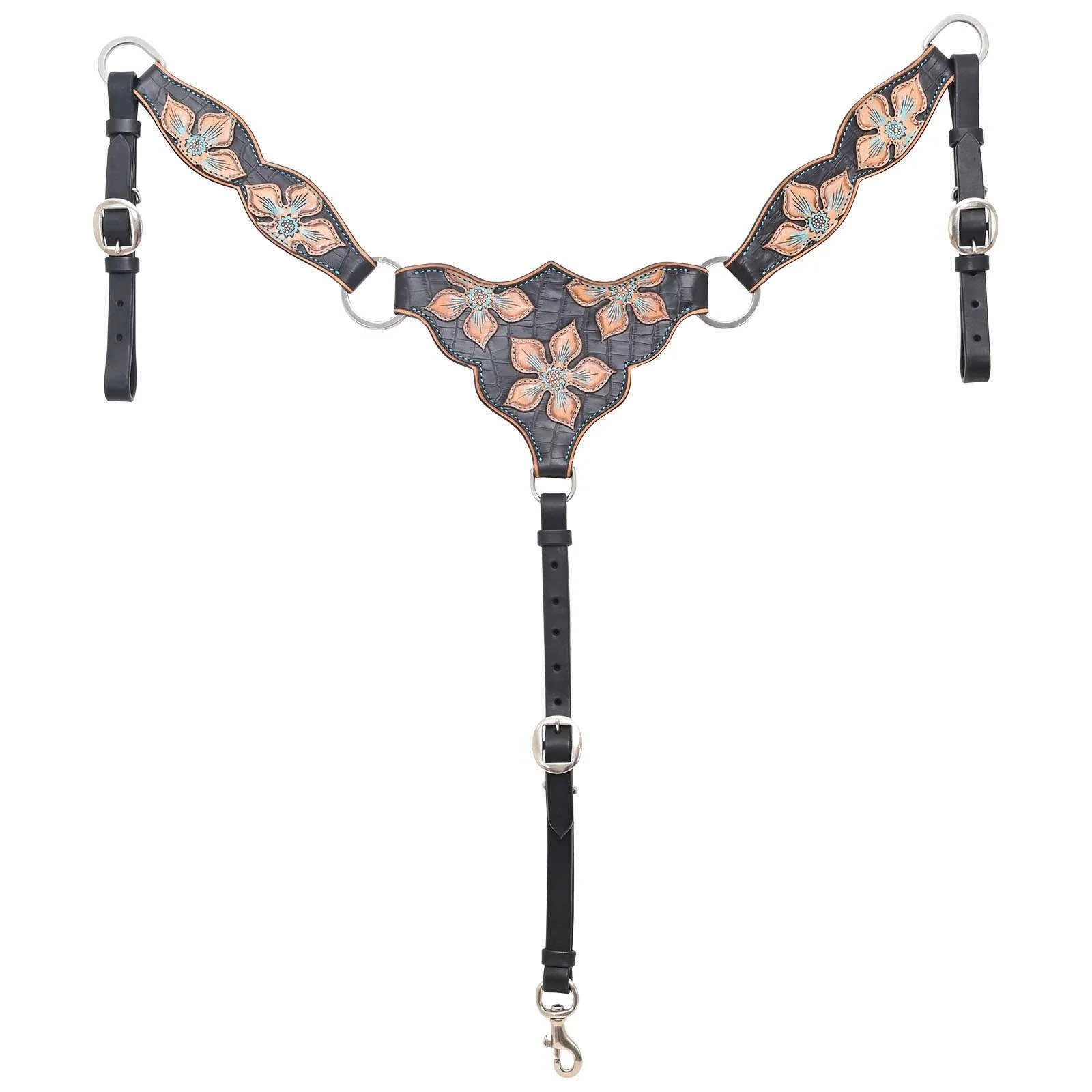 Circle Y Black Star Breast Collar
