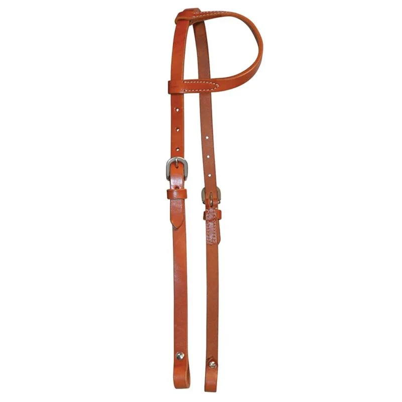 Circle Y One Ear Single Ply Headstall Horse Walnut - Image 2