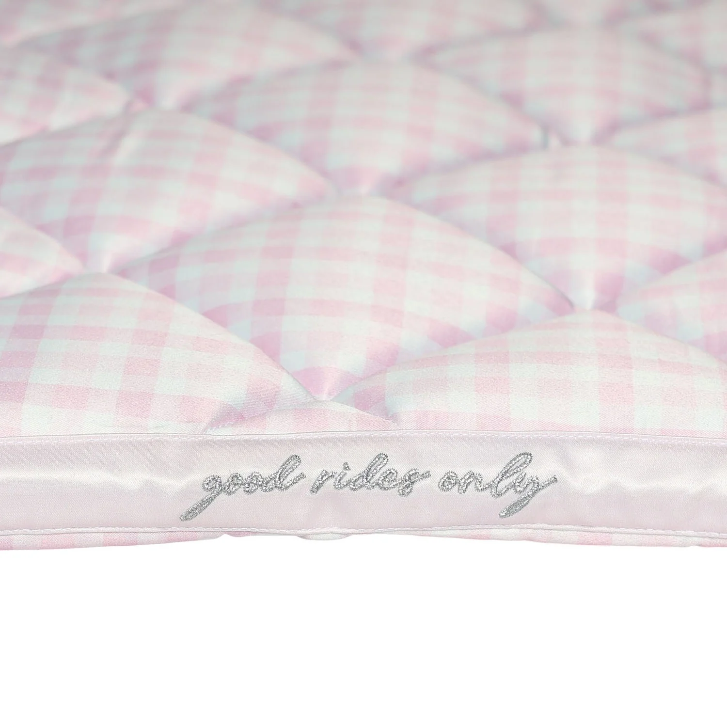 Dapplebay Gingham Jump Saddle Pad-Pink/White-Cob - Image 2