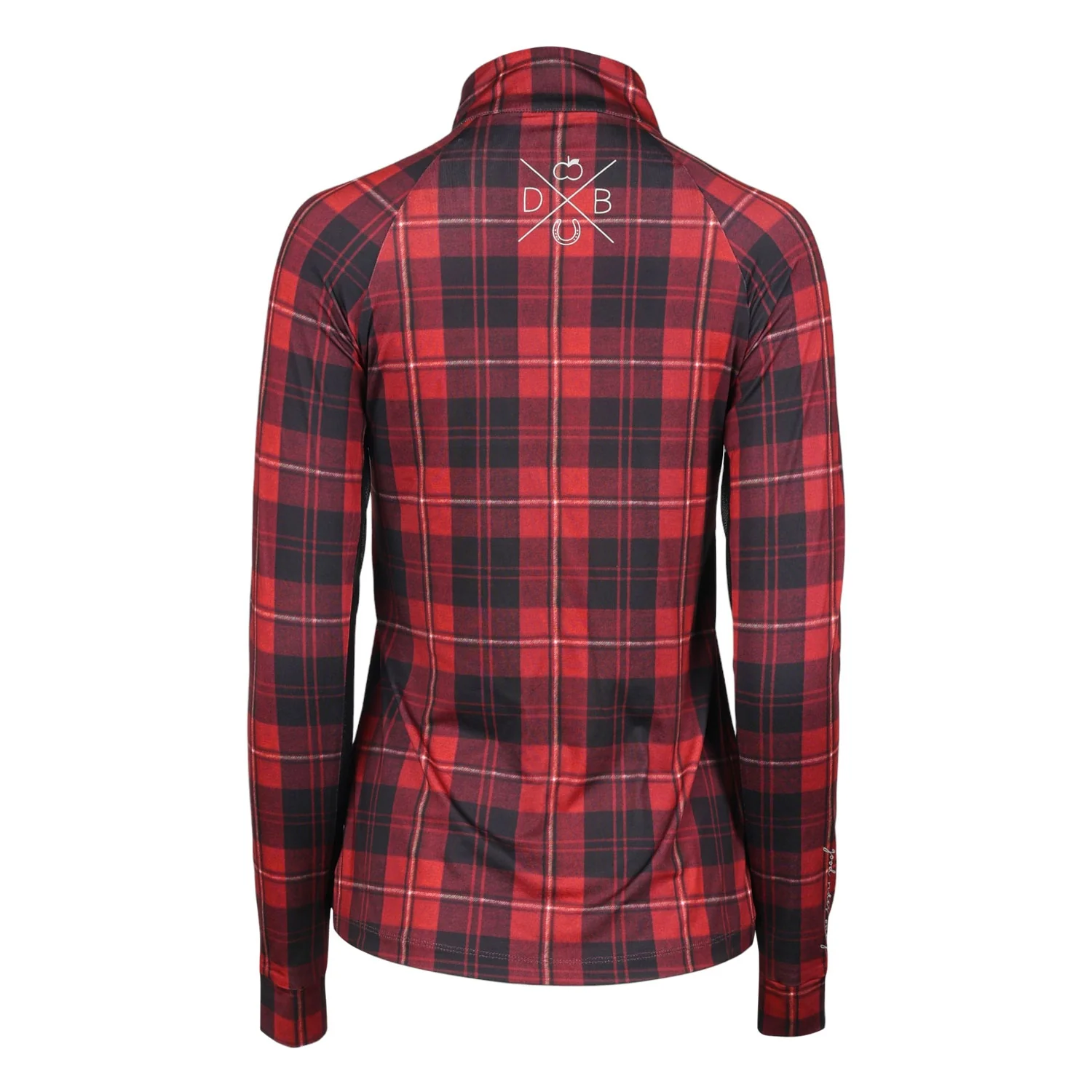 Dapplebay Ladies Holiday Plaid 1/4 Zip Light Riding Top - Image 2