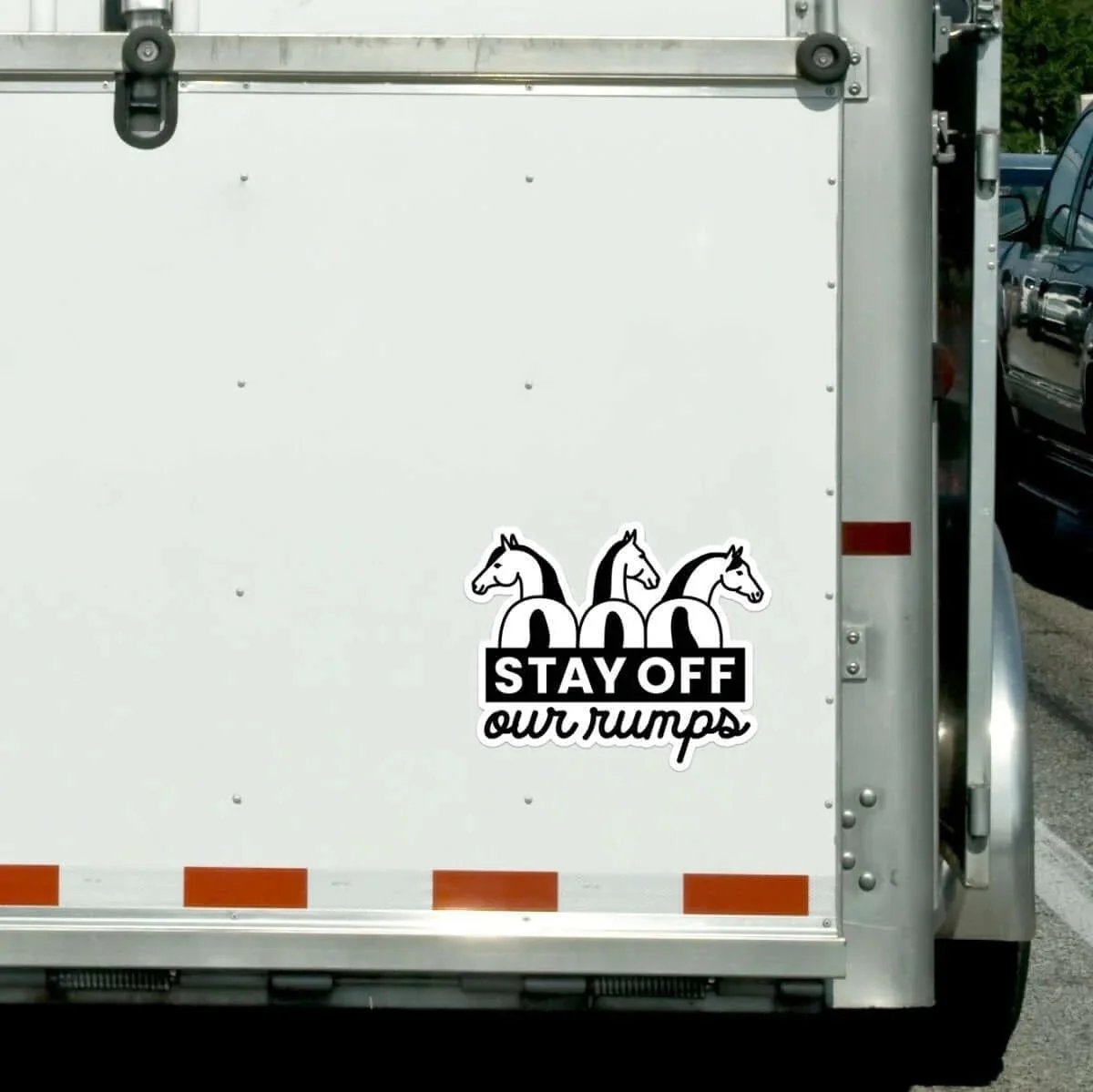 Dapplebay Stay Off Our Rumps! Horse Trailer Decal - Image 2