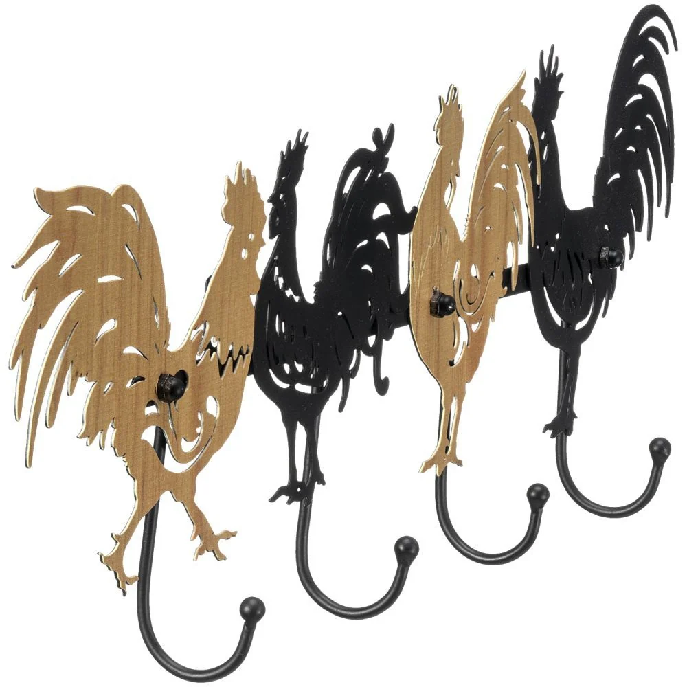 Gift Corral Rooster Chicken 4 Hook Rack - Image 2