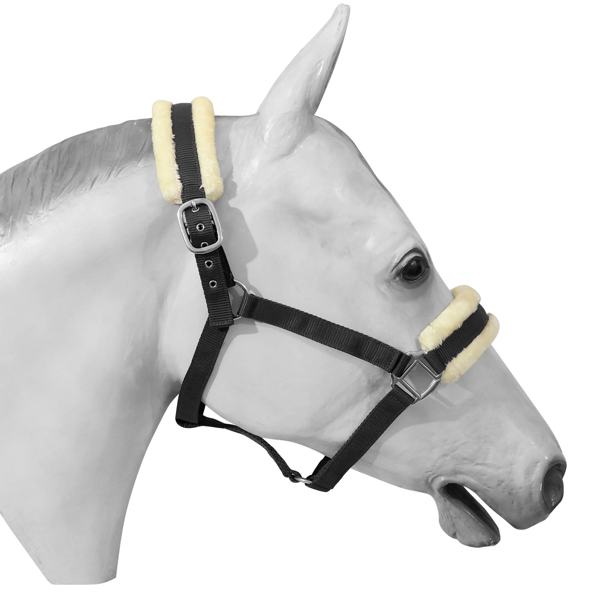 Henri de Rivel Sherpa Fleece Halter with Leather Breakaway - Image 3