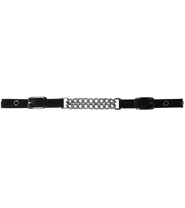 Jacks Double Row Flat Link Curb Strap Black