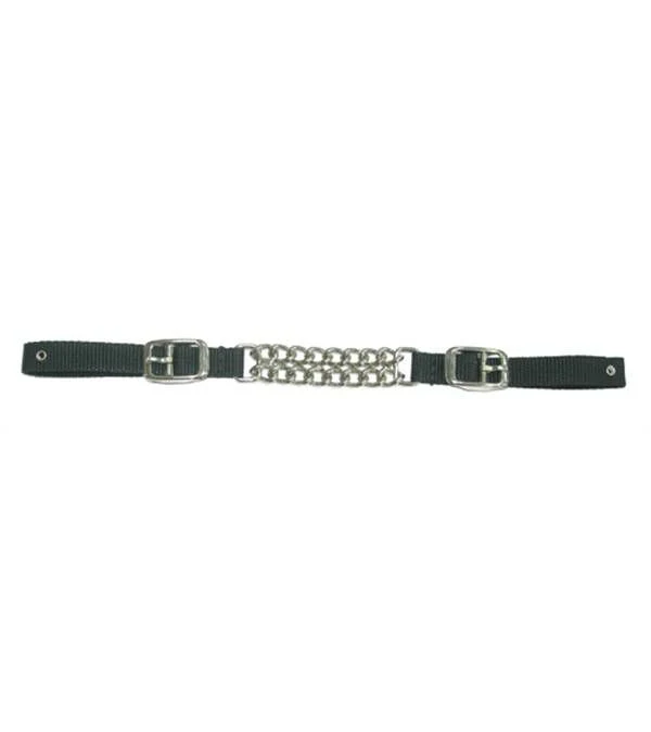Jacks Double Row Round Link Curb Strap Black