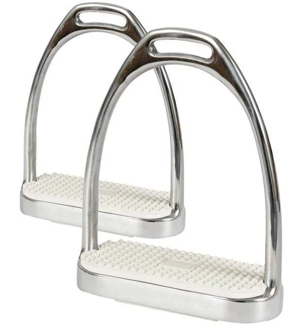 Jacks Fillis Stirrups with White Pads 4-1/2" Stain