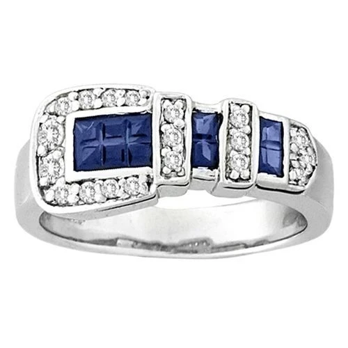 Kelly Herd .925 Sterling Buckle Ring 5 Blue