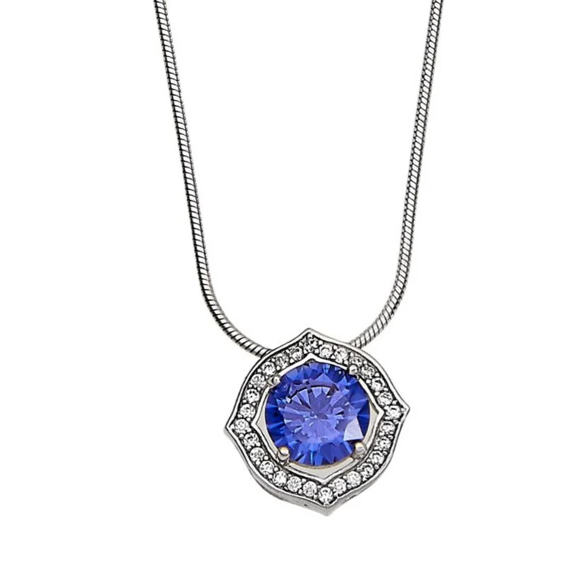 Kelly Herd Blue with Clear Accents Necklace