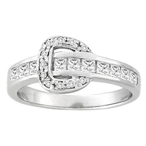 Kelly Herd S Slv Channel Buckle Ring Clear 5