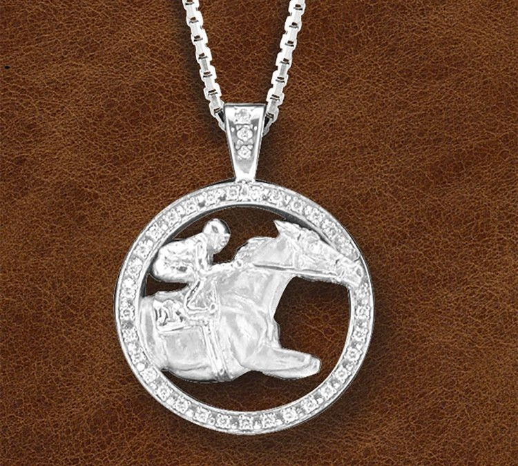Kelly Herd Silver Race Horse Necklace