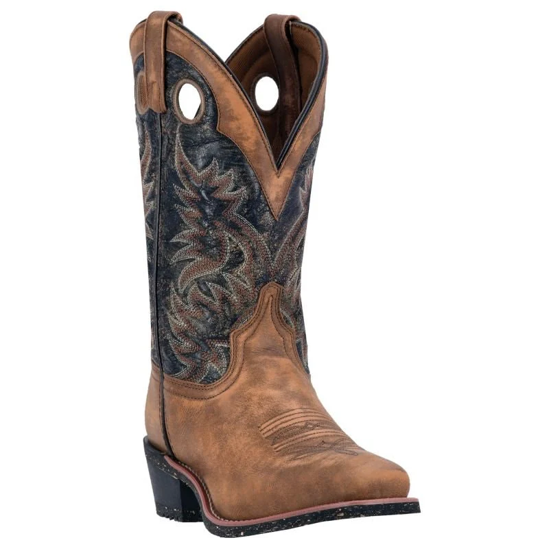 Laredo Mens Stillwater Sq Black/Tan Boots