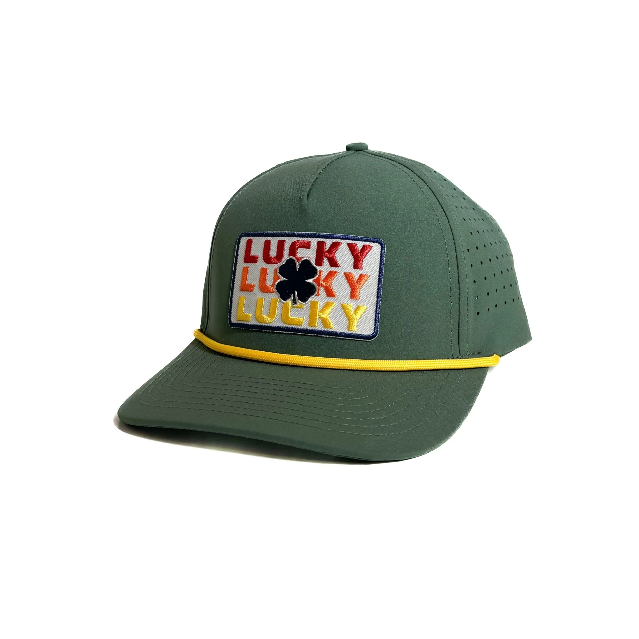 Lucky Chuck Lucky Gulf Trio Patch Performance Hat with Gold Rope