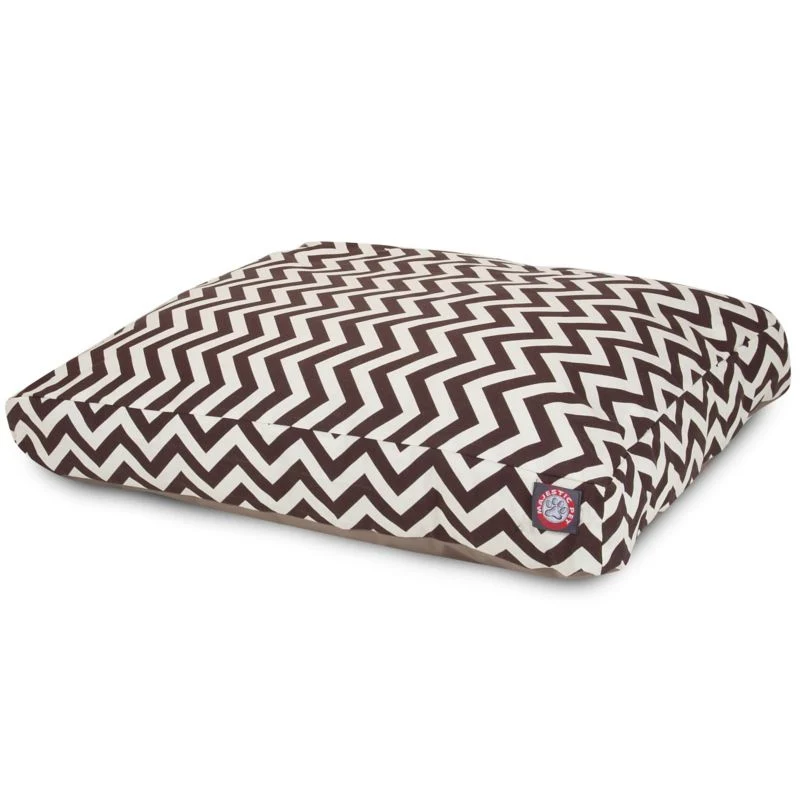 Outdoor Chocolate Chevron Rectangle Pet Bed