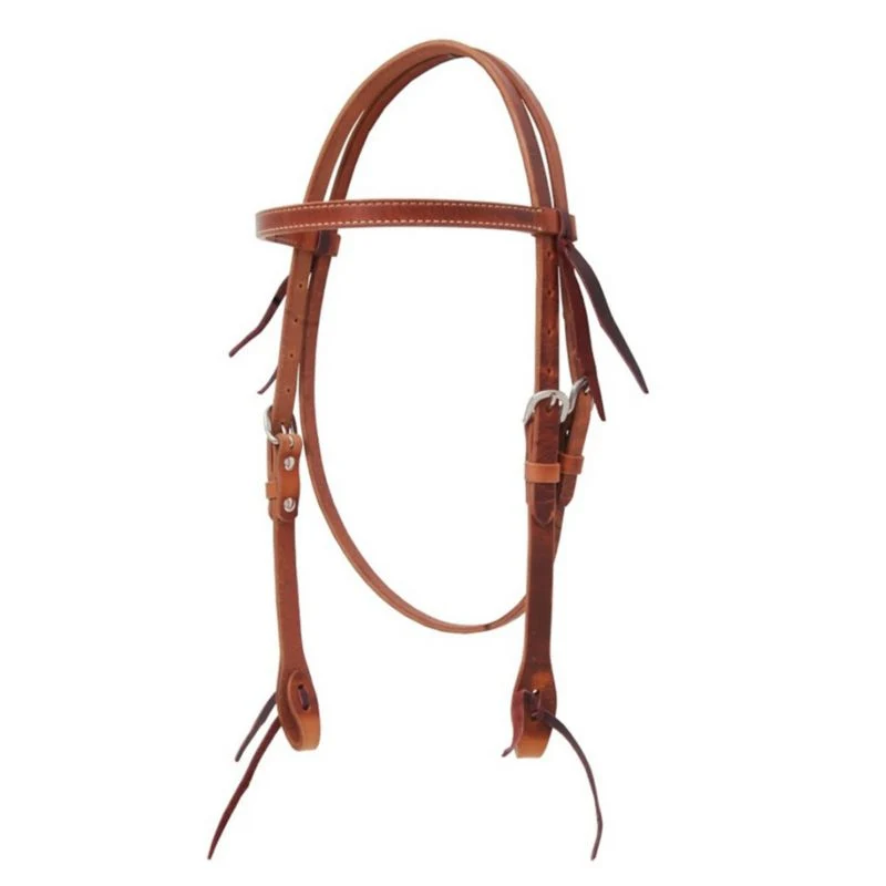 Oxbow Harness Leather Browband with Latigo Ties Brown