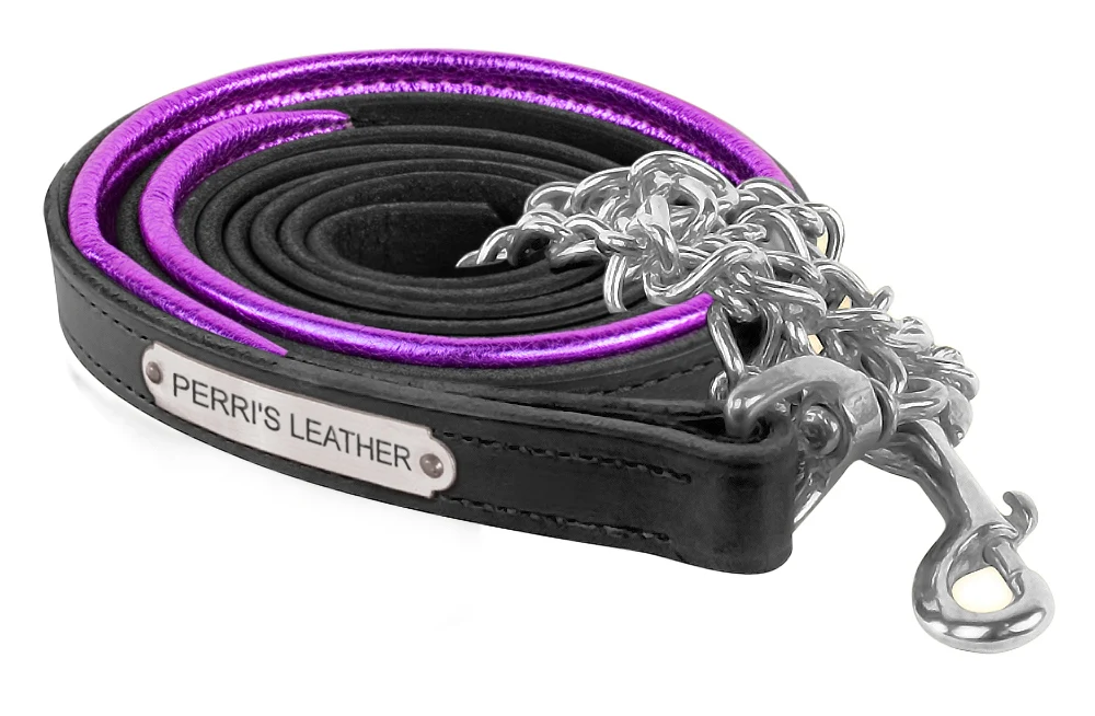 Perri's Personalized Metallic Padded Leather Lead - Image 2