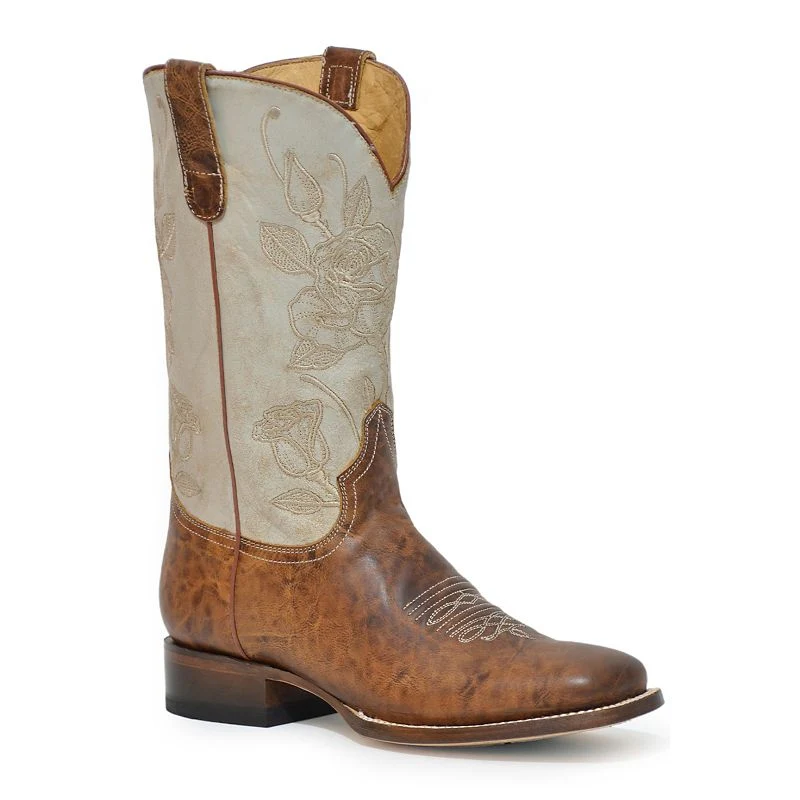Roper Ladies Flextra Roses Sq Toe Boots