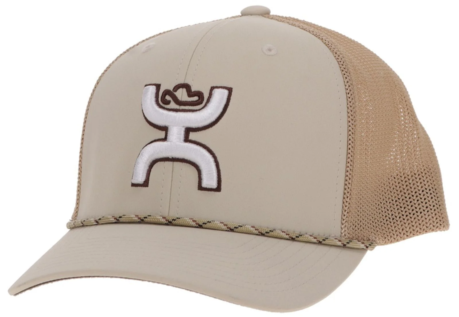 Sterling Tan 6-Panel Trucker with Black / White Hooey Logo