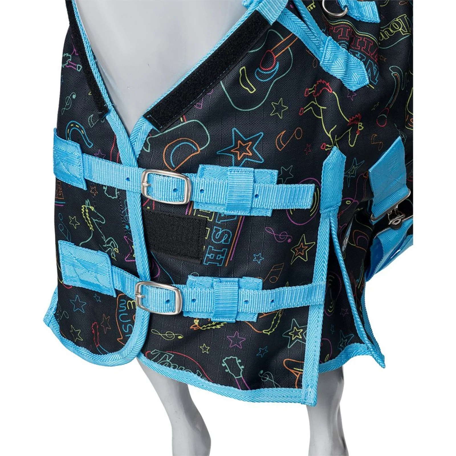 Tough1 1200D Mini Nashville Nights Turnout Blanket with Snuggit - Image 2