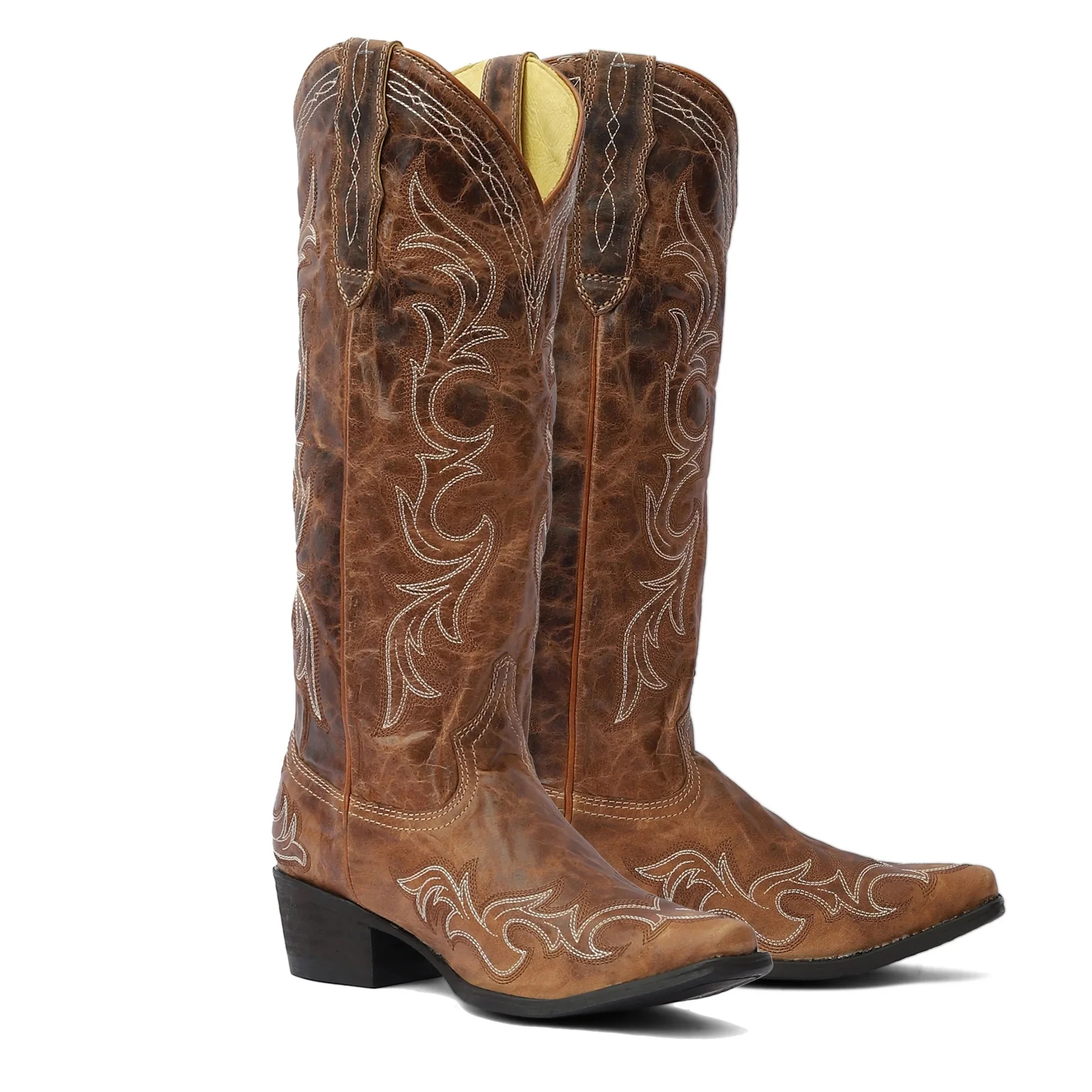 TuffRider Ladies Cody Embroidered Leather Snip Toe Western Boots - Image 6