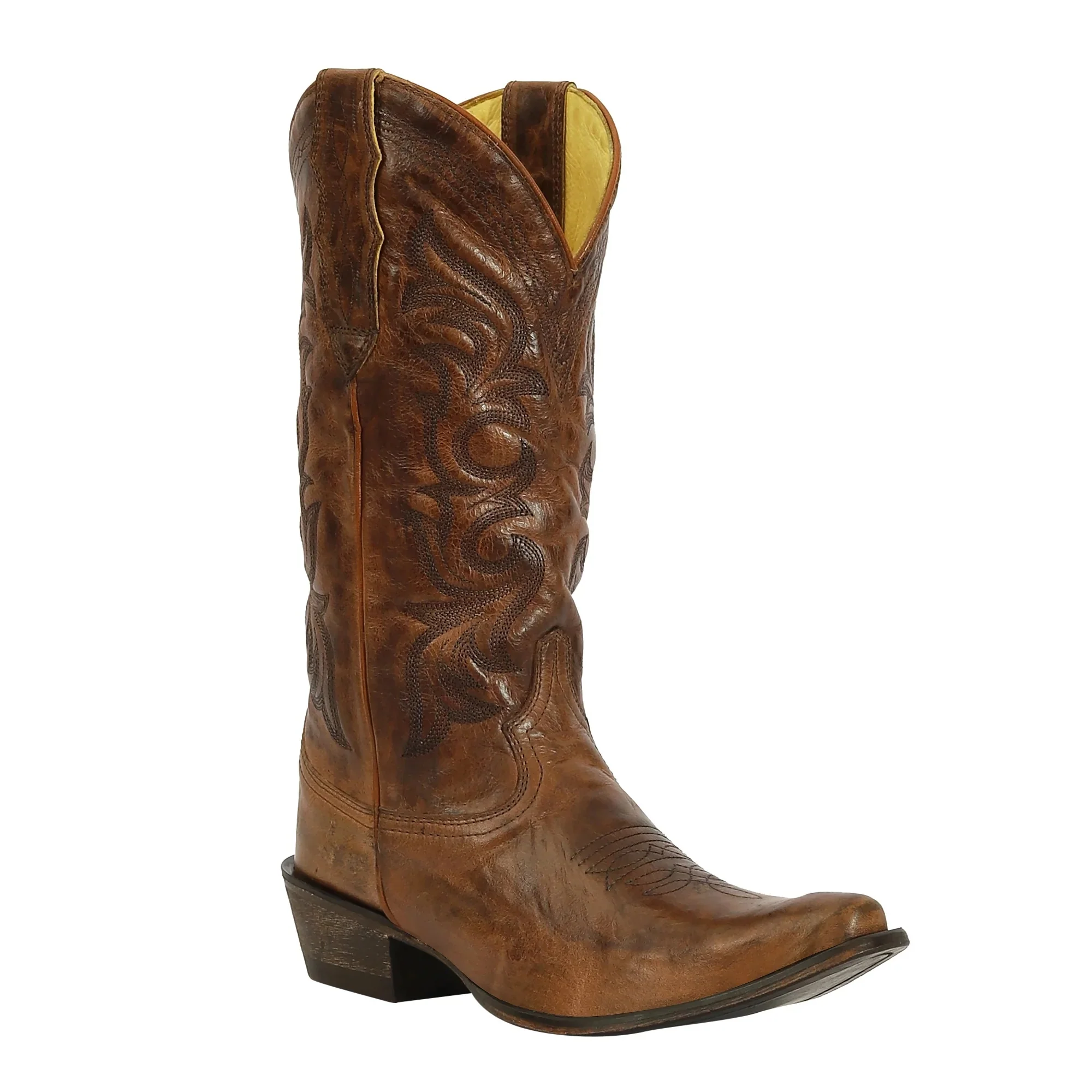 TuffRider Ladies Cowtown Mid Height Embroidered Leather Snip Toe Western Boots - Image 2