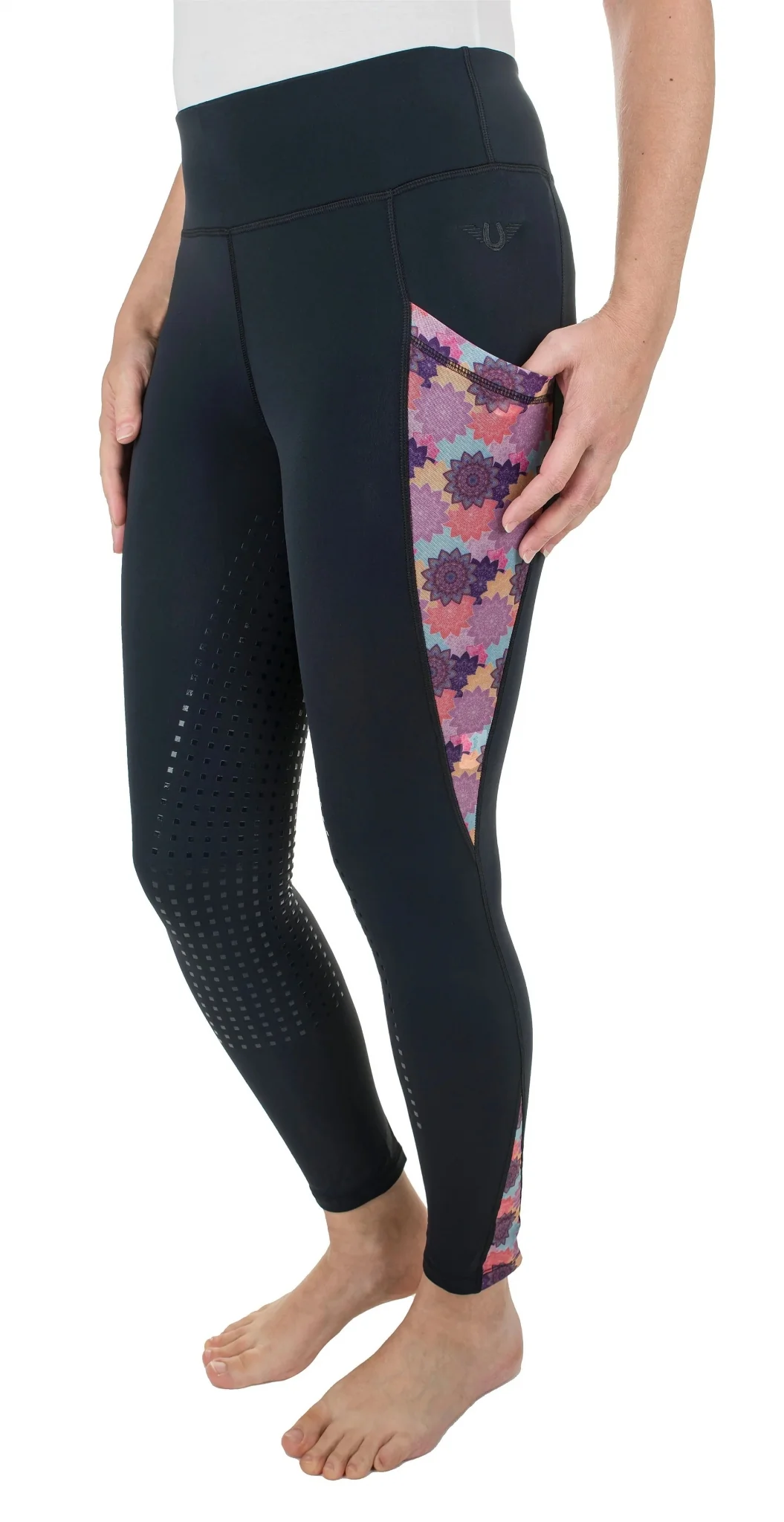 TuffRider Ladies Minerva 3 Season Printed Full Seat Tights - Image 3