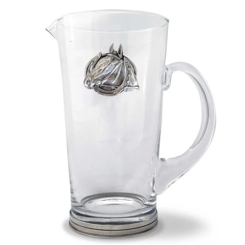 Vagabond House Equestrian Horseshoe Glass Pitcher